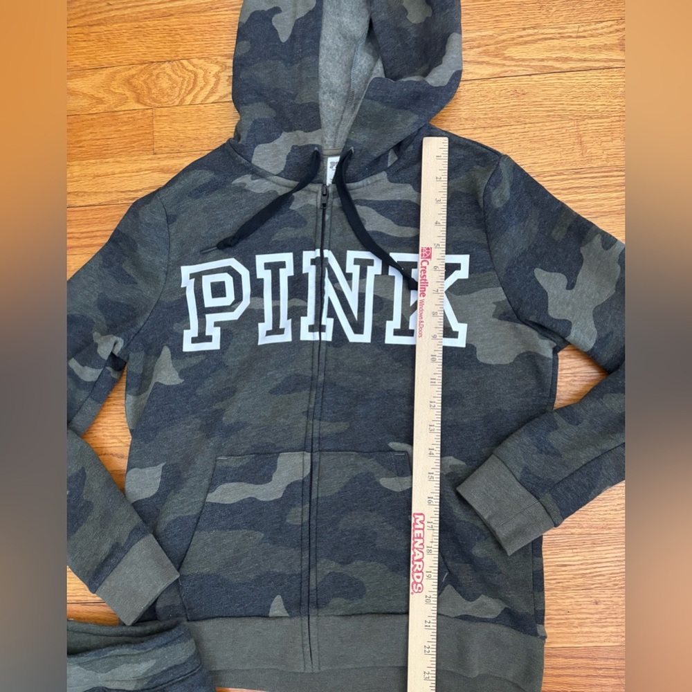 Victoria’s Secret PINK Jogger Set Women’s Medium Camouflage Pockets Logo Casual - Picture 8 of 12
